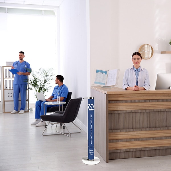 Hands Free, High-Capacity Sanitizer Dispenser XtraSafe with your logo